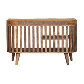 Slatted Oak-ish Bench with 3 slots