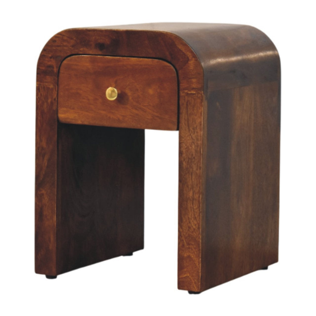 Mini Darcy Chestnut Nightstand with Curved Edges Chest of Drawers Default Title
