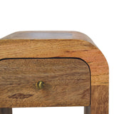 Mini Darcy Oak-ish Nightstand with Curved Edges Accent Piece