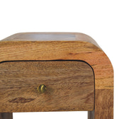 Mini Darcy Oak-ish Nightstand with Curved Edges Accent Piece