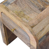 Mini Darcy Oak-ish Nightstand with Curved Edges Accent Piece