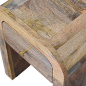 Mini Darcy Oak-ish Nightstand with Curved Edges Accent Piece