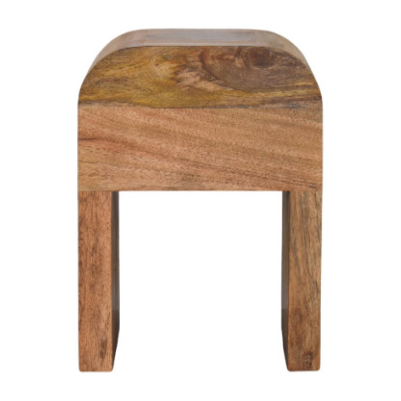 Mini Darcy Oak-ish Nightstand with Curved Edges Accent Piece