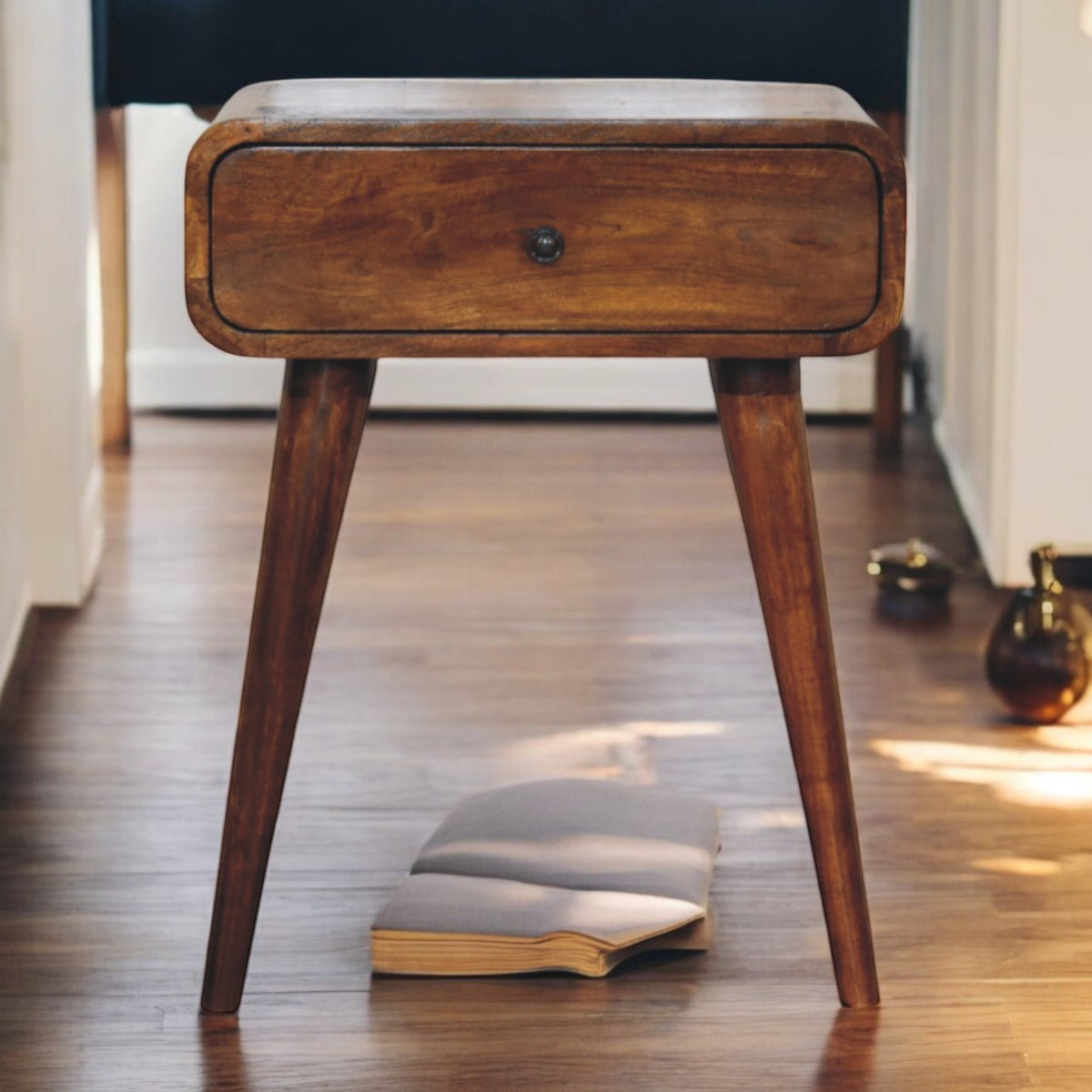 Avora Chestnut Nightstand with 1 drawer