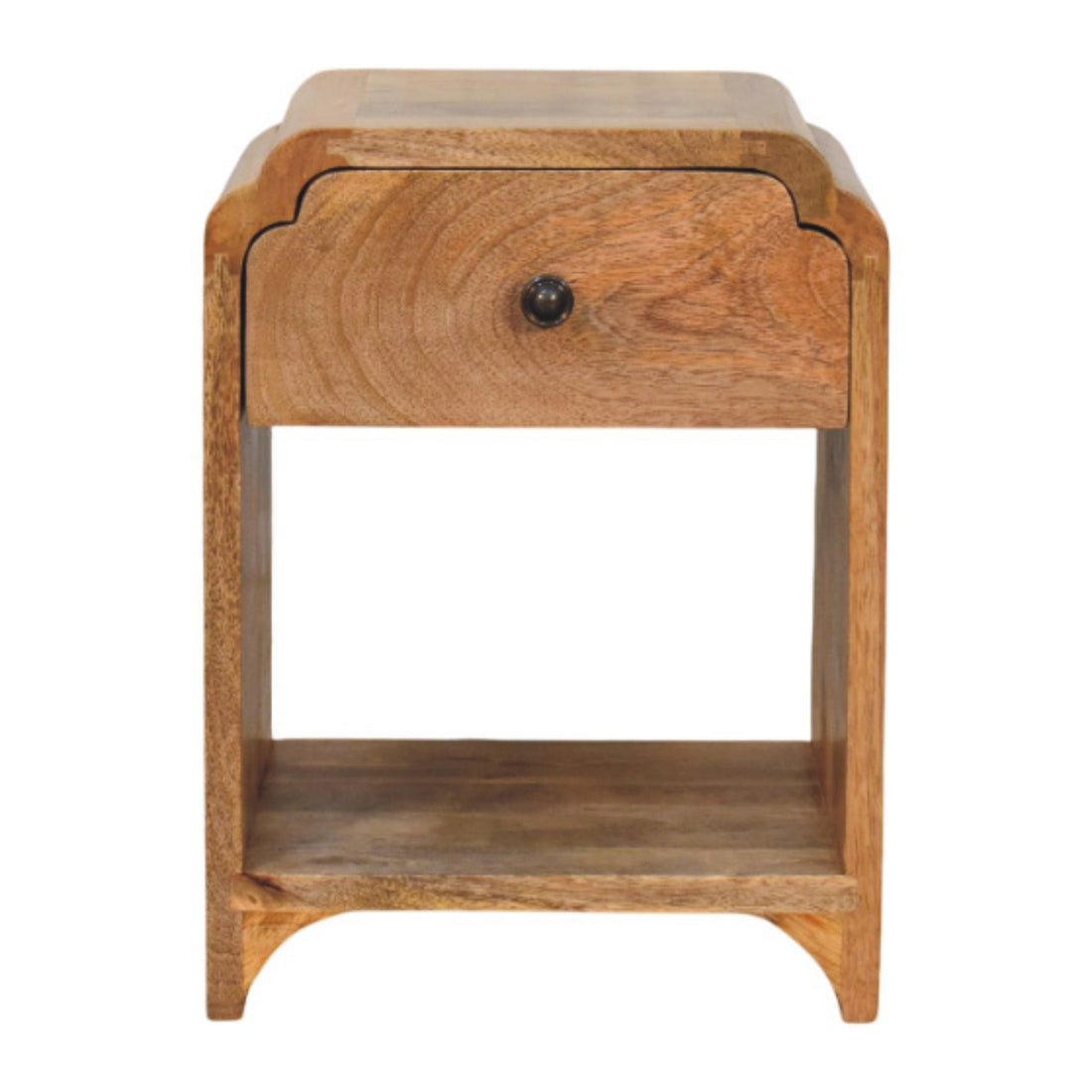 Newton Mini Oak-ish Nightstand with a drawer and open shelf Chest of Drawers Default Title