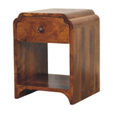 Newton Mini Chestnut Nightstand with a drawer and open shelf Chest of Drawers Default Title