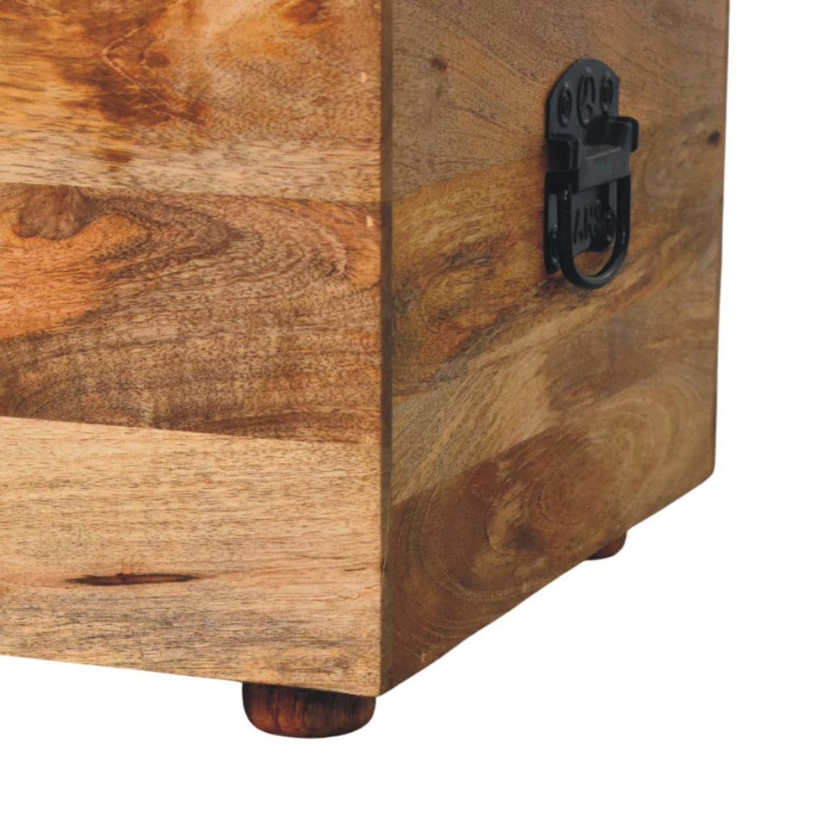 Beige Buffalo hide leather Storage Trunk Storage Bench | Oak-Ish Hidden Storage