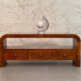 Darcy 3 drawer Open Shelf Chestnut Media unit
