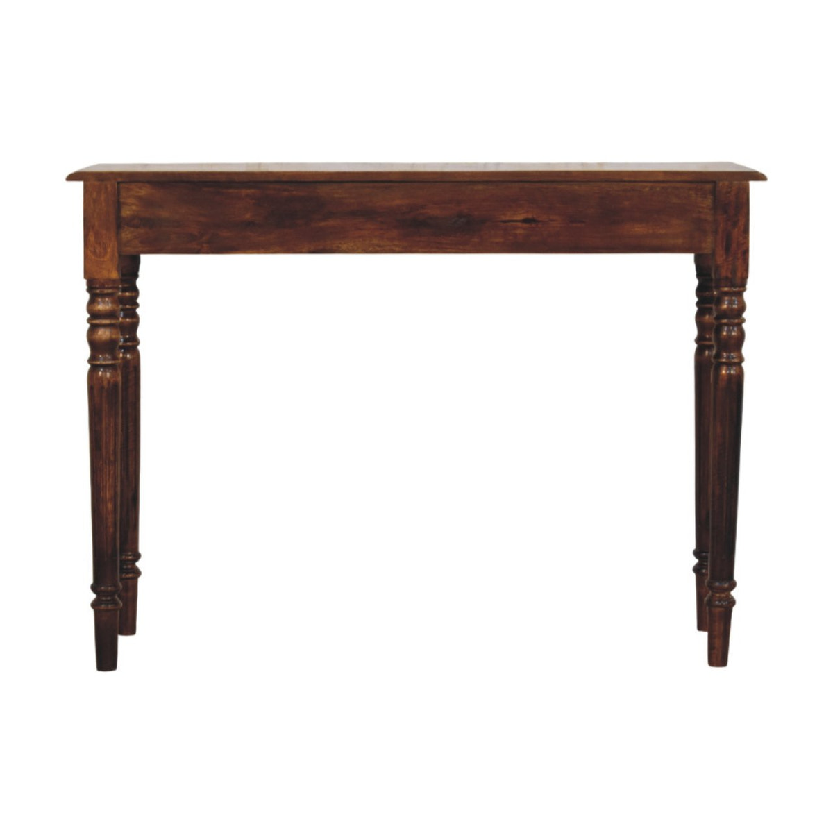 Turned Legs 3 Drawer Chestnut Console
