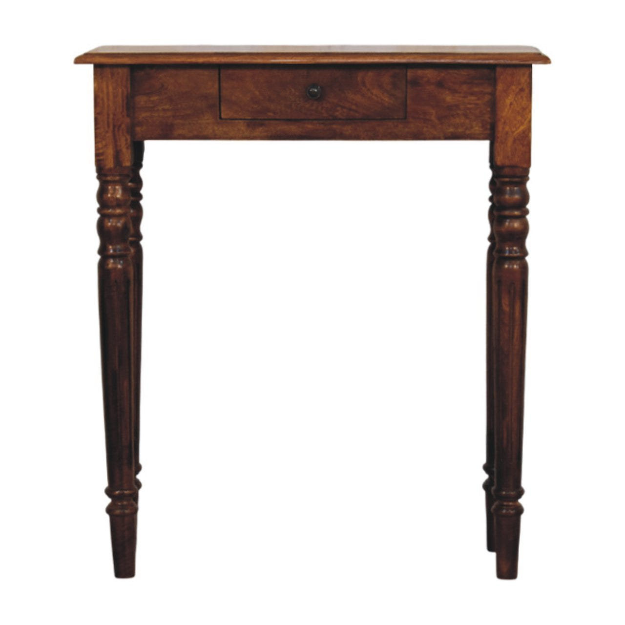 Turned Legs 1-Drawer Chestnut Console Chest of Drawers Default Title