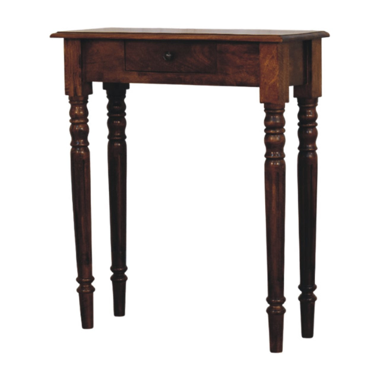 Turned Legs 1-Drawer Chestnut Console Chest of Drawers