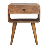 Avora Oak-ish Nightstand with Drawer and open slot Accent Piece | Open Shelf Default Title