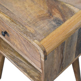 Avora Oak-ish Nightstand with Drawer and open slot Accent Piece | Open Shelf