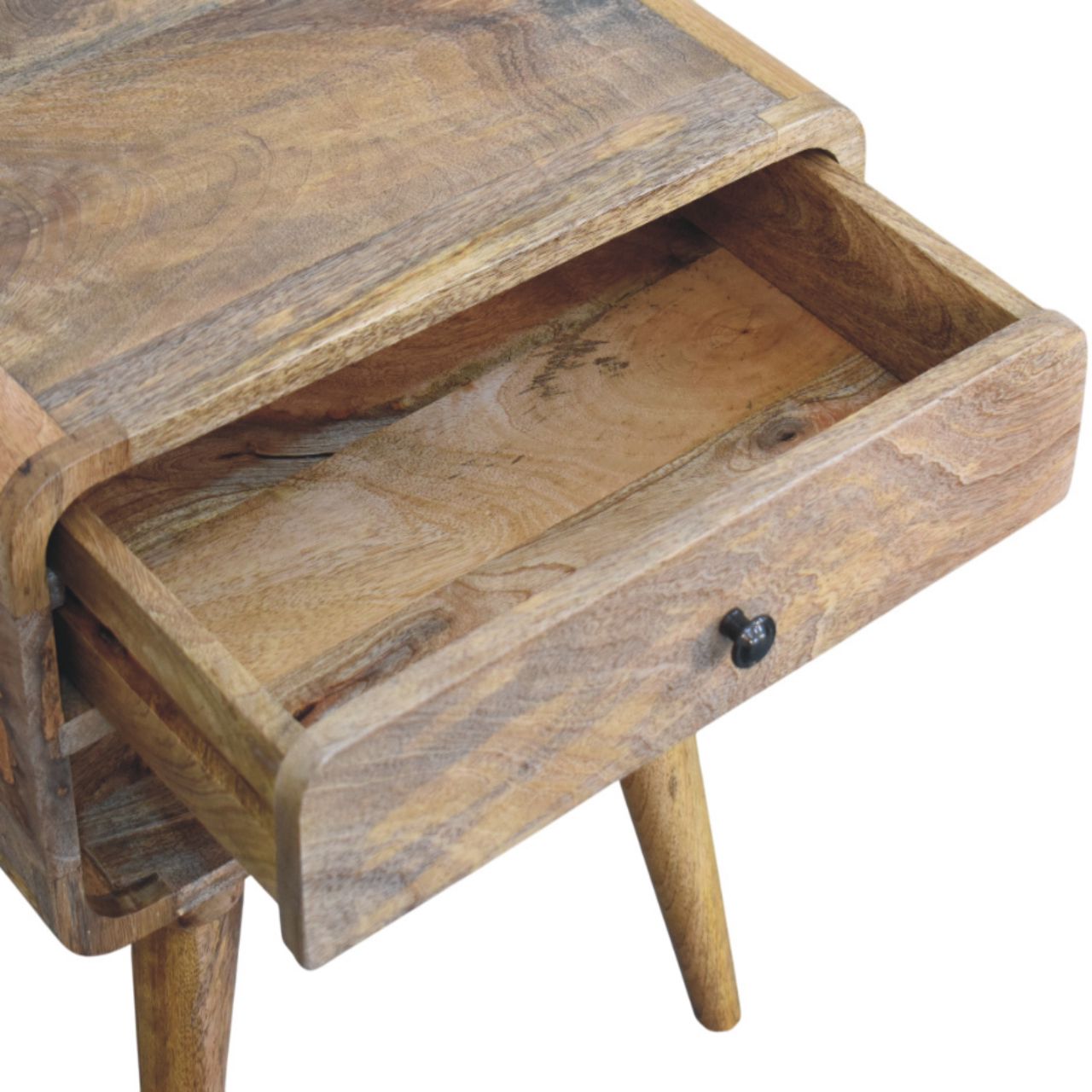 Avora Oak-ish Nightstand with Drawer and open slot Accent Piece | Open Shelf