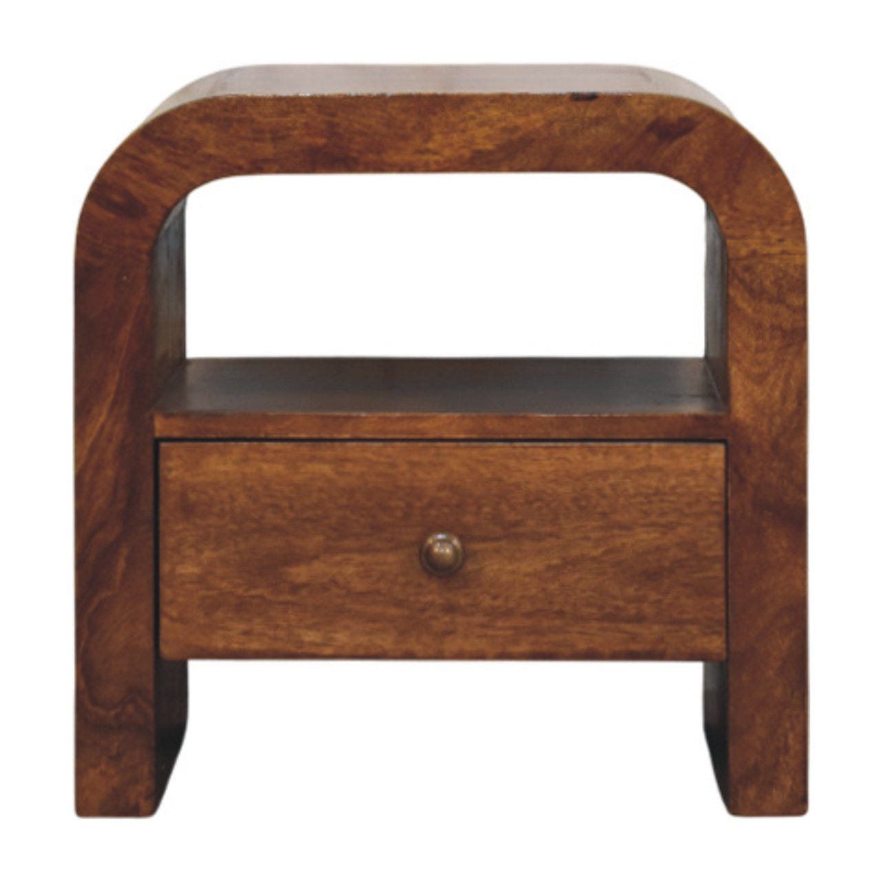 Darcy Chestnut Nightstand with Drawer and open shelf Chest of Drawers