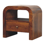 Darcy Chestnut Nightstand with Drawer and open shelf Chest of Drawers