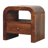 Darcy Chestnut Nightstand with Drawer and open shelf Chest of Drawers