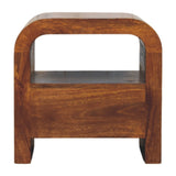 Darcy Chestnut Nightstand with Drawer and open shelf Chest of Drawers