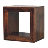 Solis Open California Walnut Side Table Accent Piece | Wall-Mounted