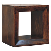 Solis Open California Walnut Side Table Accent Piece | Wall-Mounted