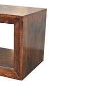 Solis Open California Walnut Side Table Accent Piece | Wall-Mounted