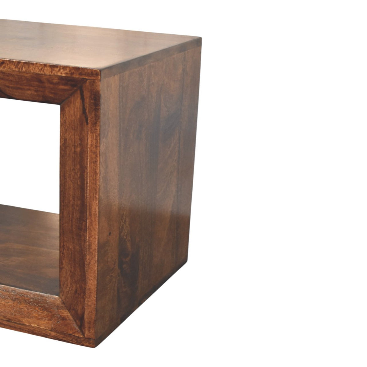 Solis Open California Walnut Side Table Accent Piece | Wall-Mounted