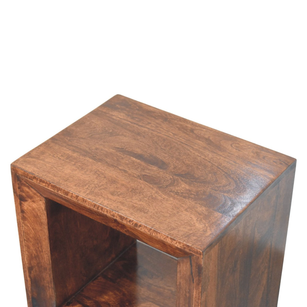 Solis Open California Walnut Side Table Accent Piece | Wall-Mounted