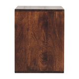 Solis Open California Walnut Side Table Accent Piece | Wall-Mounted