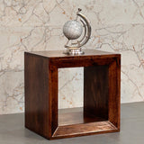 Solis Open California Walnut Side Table Accent Piece | Wall-Mounted
