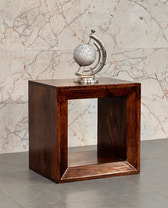Solis Open California Walnut Side Table Accent Piece | Wall-Mounted