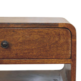 Avora Chestnut Nightstand with Drawer and open slot Chest of | Solid Mango Wood