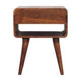 Avora Chestnut Nightstand with Drawer and open slot Chest of | Solid Mango Wood