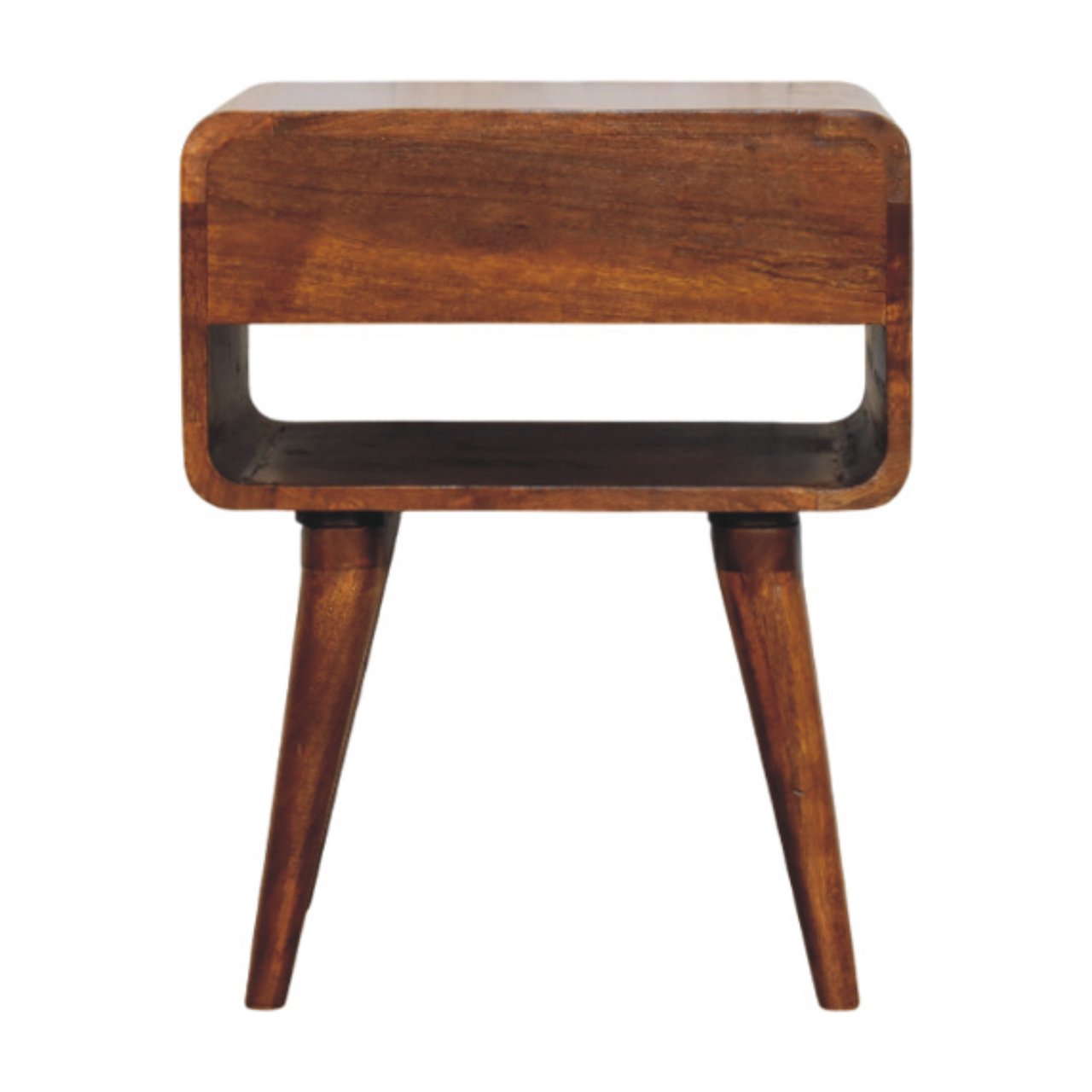 Avora Chestnut Nightstand with Drawer and open slot Chest of | Solid Mango Wood