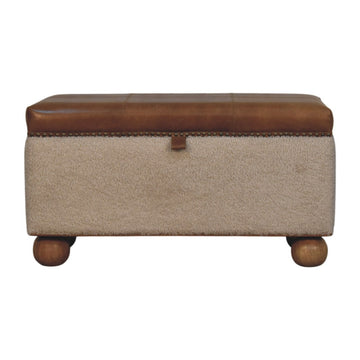 Boucle Lid- up Storage Ottoman Default Title