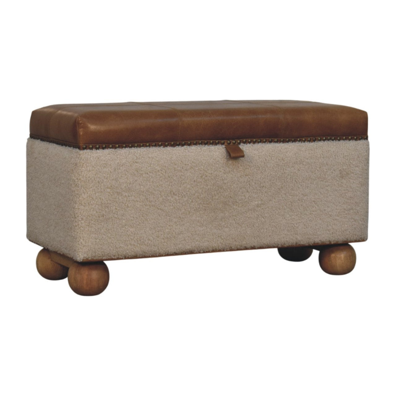 Boucle Lid- up Storage Bench | Hidden Storage