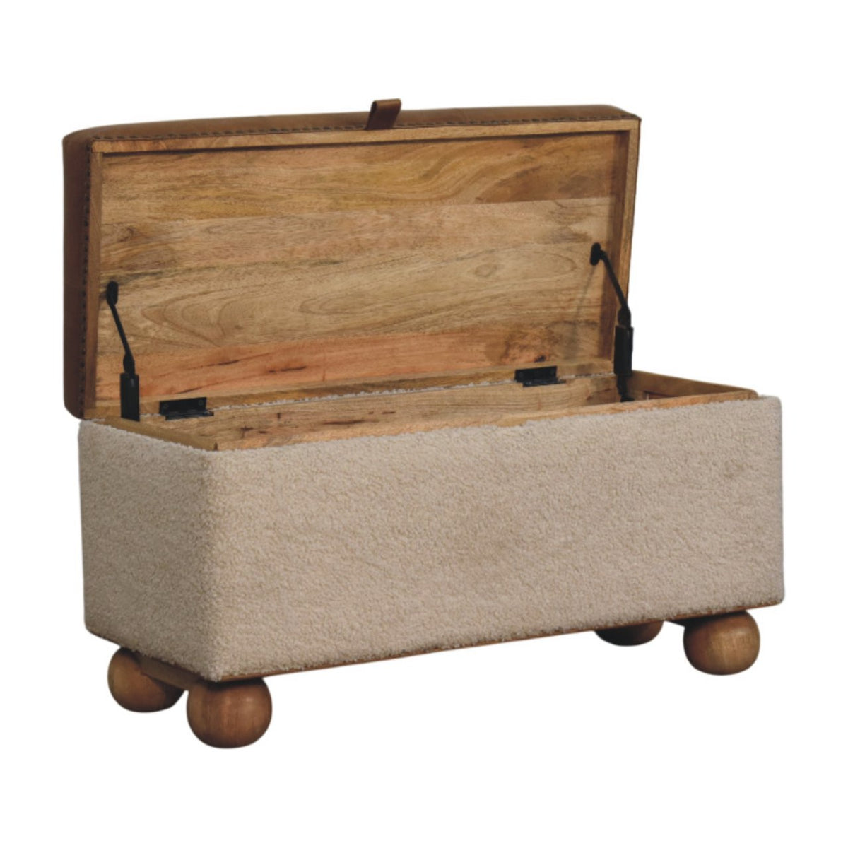 Boucle Lid- up Storage Ottoman