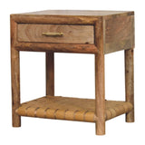 Regency Woven Oak-ish Nightstand with Drawer Accent Piece