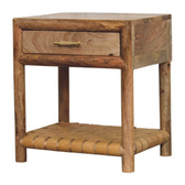 Regency Woven Oak-ish Nightstand with Drawer Accent Piece