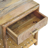 Regency Woven Oak-ish Nightstand with Drawer Accent Piece