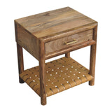 Regency Woven Oak-ish Nightstand with Drawer Accent Piece