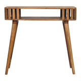 Slatted Oak-ish Console Table | Open Shelf Default Title