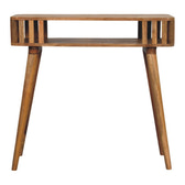 Slatted Oak-ish Console Table | Open Shelf Default Title