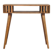 Slatted Oak-ish Console Table | Open Shelf Default Title