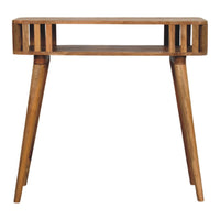 Slatted Oak-ish Console Table