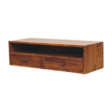 Lunar 2 Drawer Chestnut Wall Mounted Media Unit Default Title