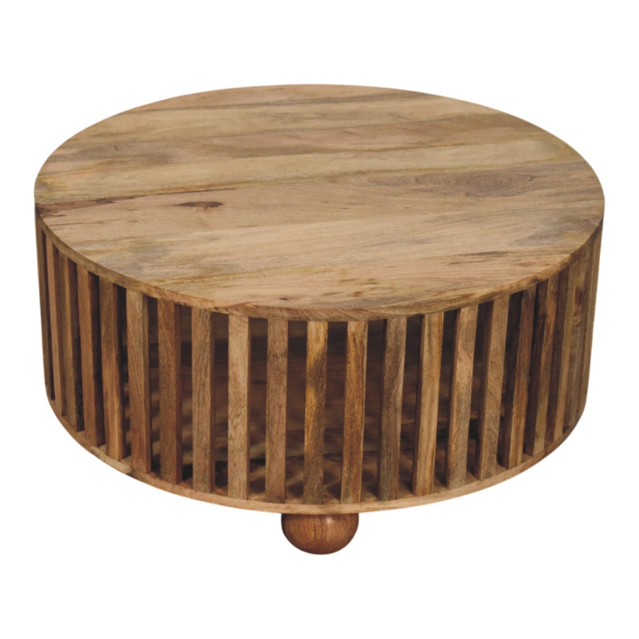 Slatted Round Oak-ish Coffee Table