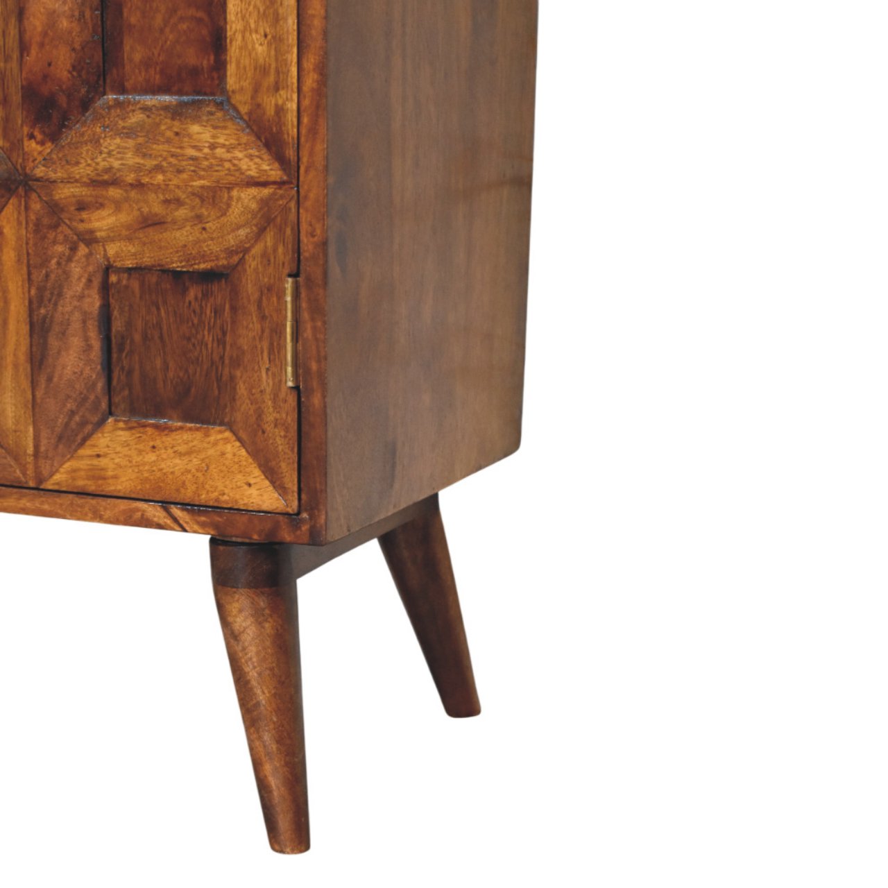 Solis Carved 4 Door Chestnut Sideboard Chest of Drawers | Linen Hand-Carved