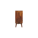 Solis Carved 4 Door Chestnut Sideboard Chest of Drawers | Linen Hand-Carved