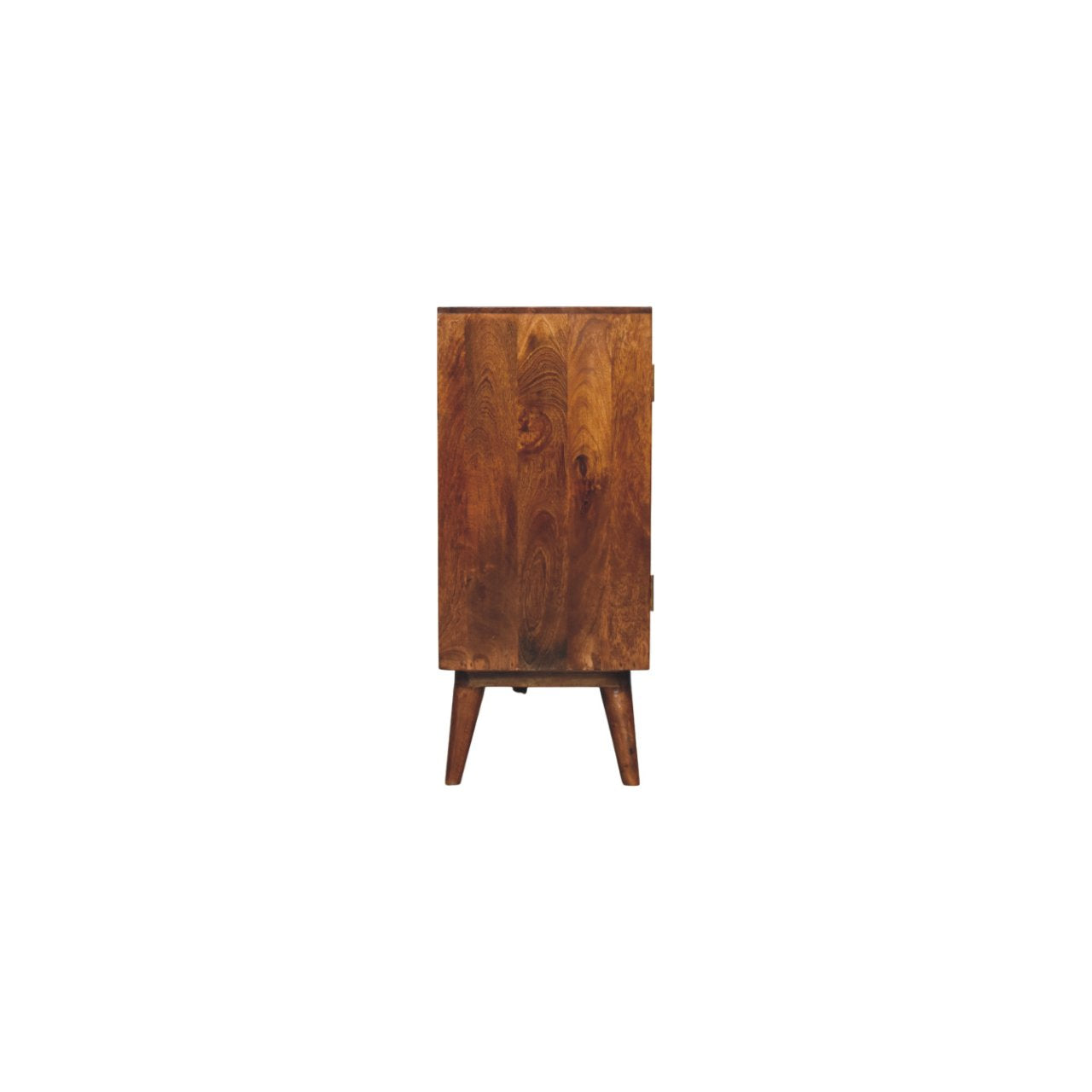 Solis Carved 4 Door Chestnut Sideboard Chest of Drawers | Linen Hand-Carved
