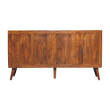 Solis Carved 4 Door Chestnut Sideboard Chest of Drawers | Linen Hand-Carved